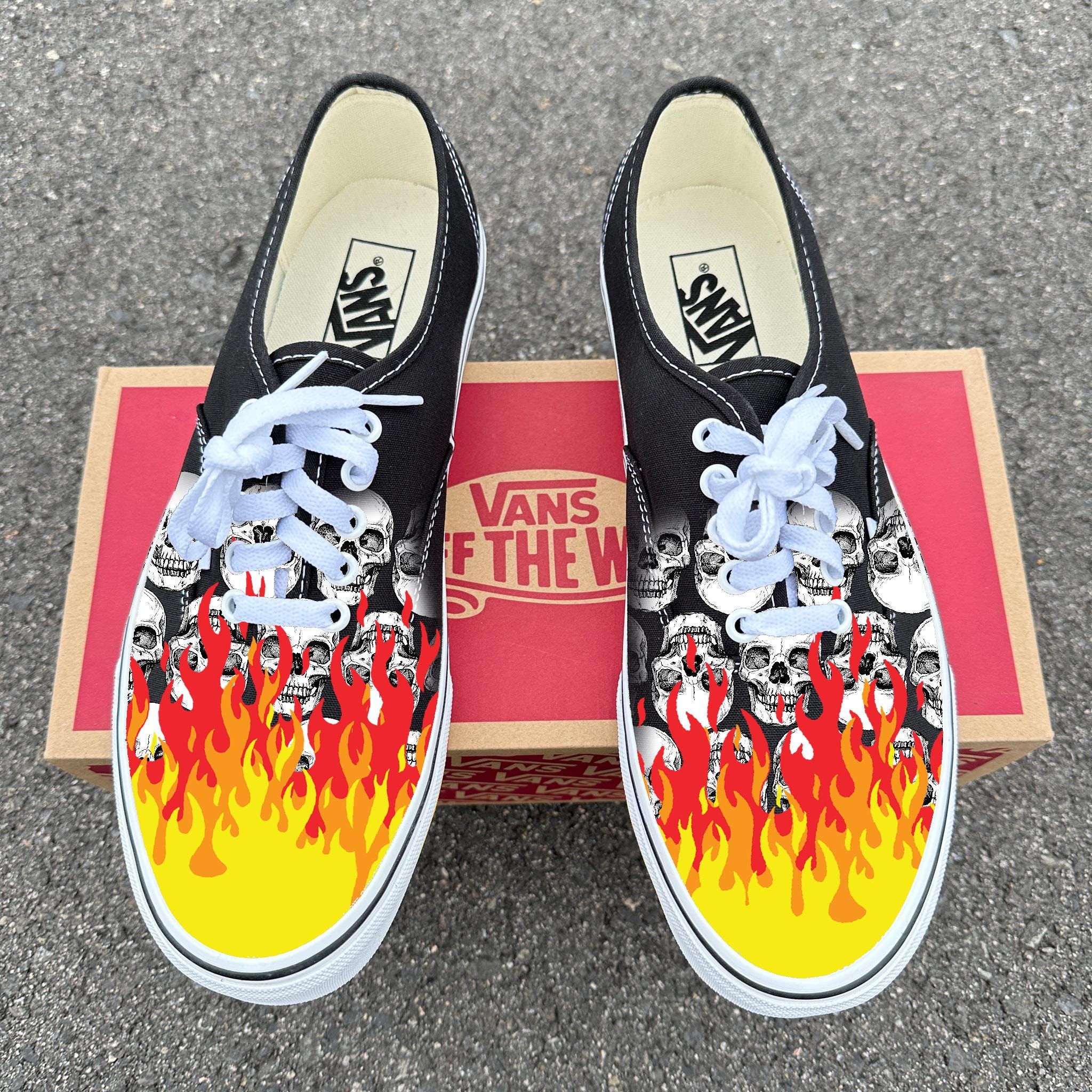 Beautiful Rare Vans  Flame Shoe. Flame Vans Old Skool - Etsy main image 2