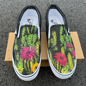 Cactus Garden - Custom Succulent BLVD Original Slip On Shoes for Men and Women