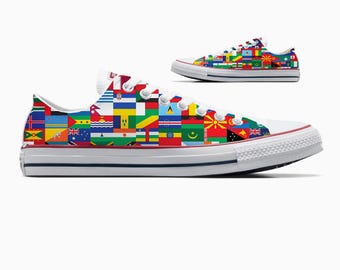 Flags of the World - Custom Low Top Converse Chuck Taylor Shoes