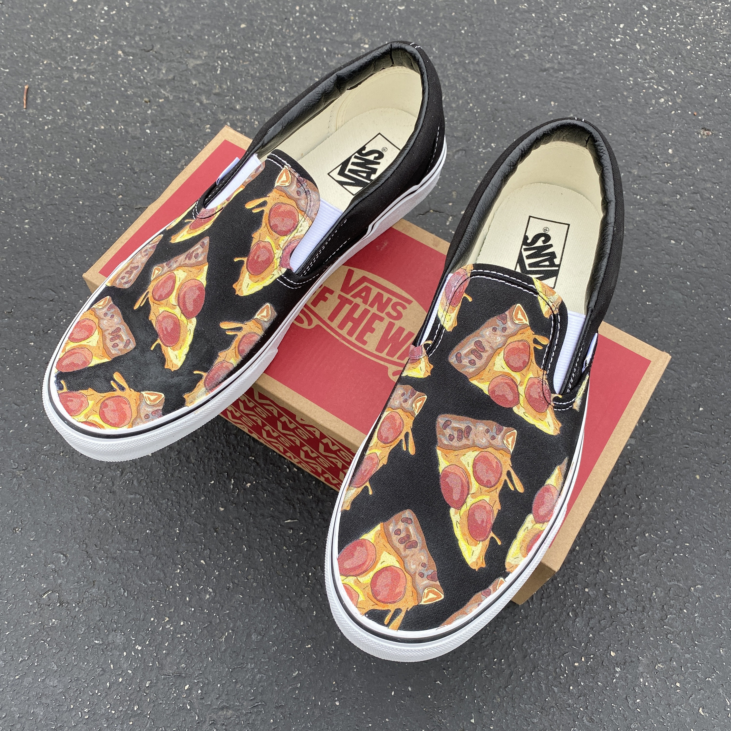 Toegeven Reserveren ondernemen Pizza Vans Slip Ons Men's and Women's Shoes - Etsy