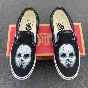 Skeleton Boney Feet Custom Vans Slip on Shoes 