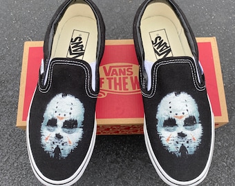 Friday the 13th Jason Custom Vans Slip On Sneakers