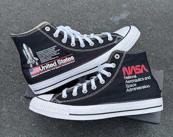 NASA Chucks Custom Black High Top Converse