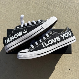 Star Wars Wedding Converse Custom Black Low Top Converse I Love