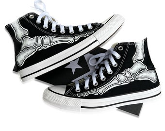 Custom Skeleton Feet Shoes - Converse High Top for Men and Women