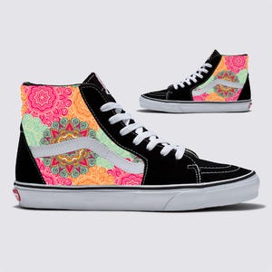 Patrón de mandala en zapatillas Sk8-Hi Vans: zapatillas Vans personalizadas para hombre y mujer