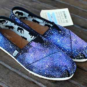 Galaxy TOMS shoes - Custom Hand Painted Toms Classics - Galaxy theme