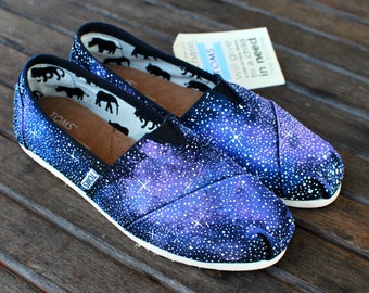 Galaxy TOMS shoes - Custom Hand Painted Toms Classics - Galaxy theme