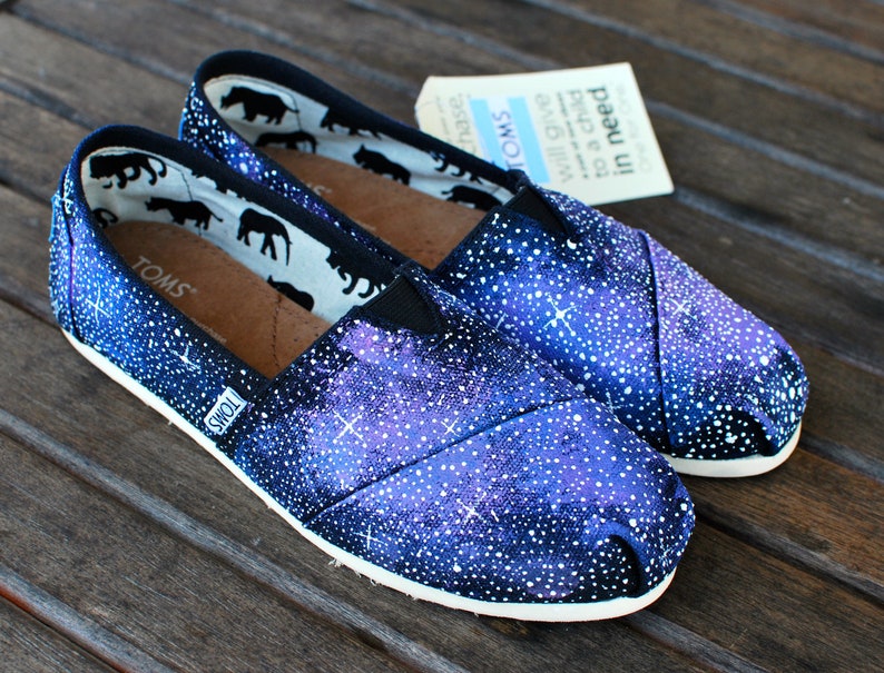 Galaxy TOMS shoes Custom Hand Painted Toms Classics Galaxy theme image 1