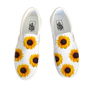 Sunflower white slip on vans sales
