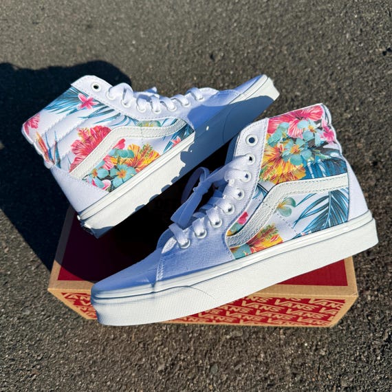 Floral high top vans discount