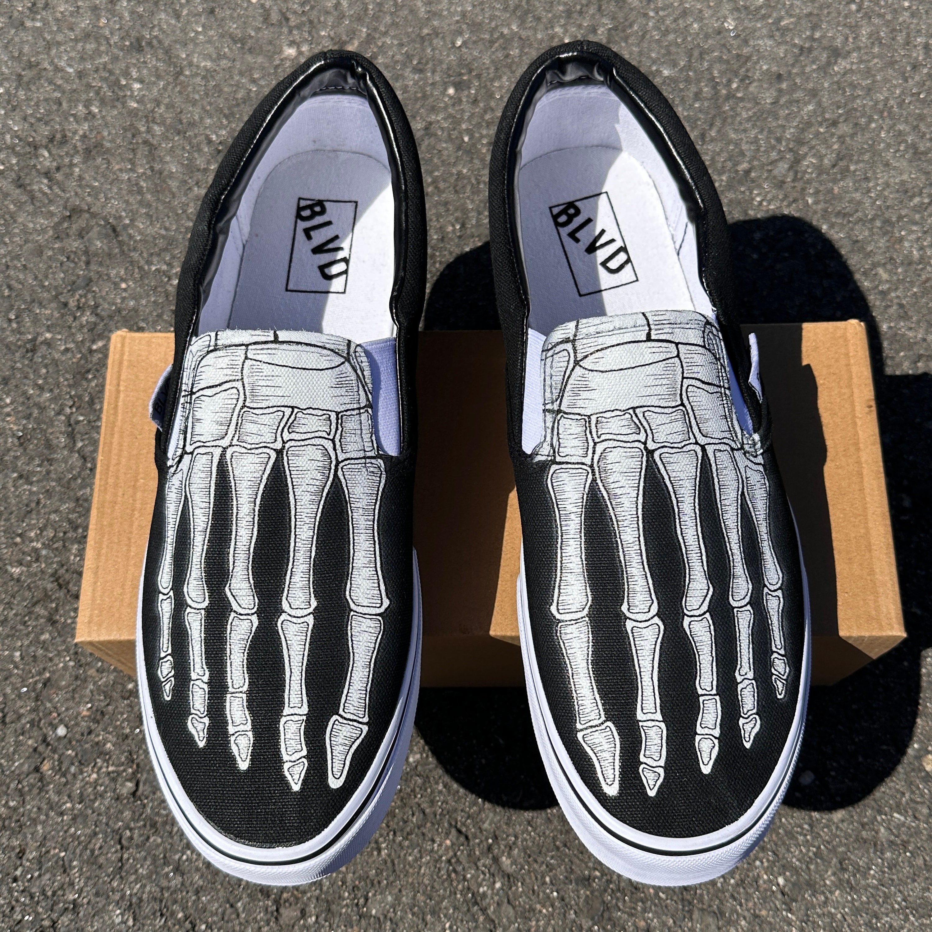 Skeleton feet deals slip ons