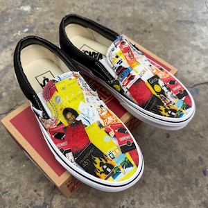 Libros prohibidos - Zapatillas Vans negras sin cordones personalizadas