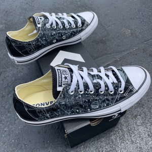 Astronomy Outer Space NASA Constellation Black Low Top Converse image 2