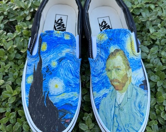Vans Slip-On Retrato de Van Gogh Noche Estrellada - Zapatos para hombre y mujer