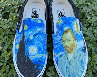 Van Gogh Starry Night Vans Slip On - Men's and Women's Shoes