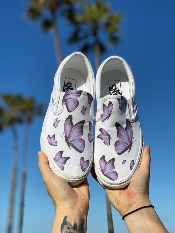 Purple Butterfly on Vans Custom Vans Shoes | Etsy