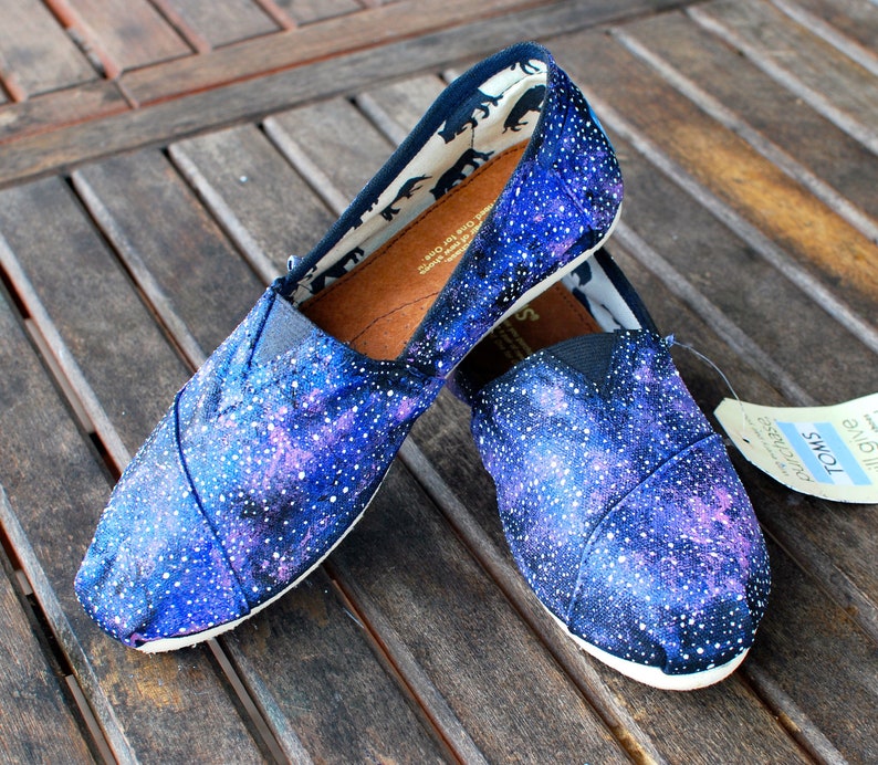 Galaxy TOMS shoes Custom Hand Painted Toms Classics Galaxy theme image 3