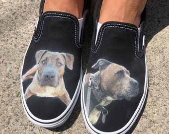 Custom Dog Vans Shoes - Customized Pet Slip Ons - Send Us Pictures Of your Pets!