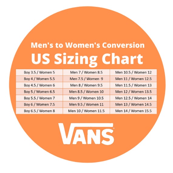 Vans womens to hotsell mens shoe size