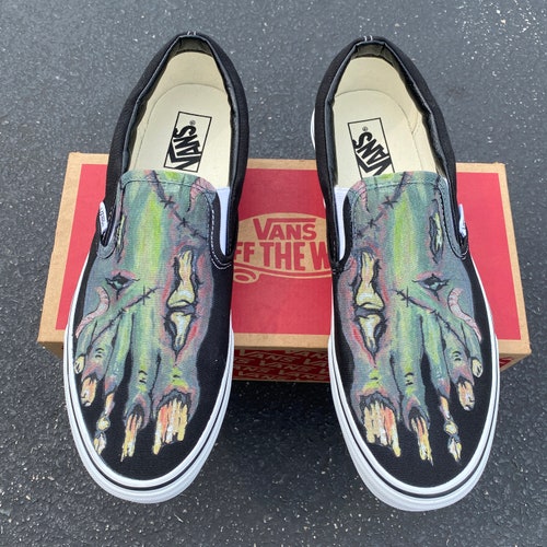 Skeleton Boney Feet Custom Vans Slip on Shoes Etsy