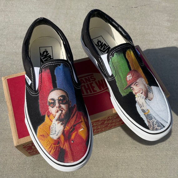 Mac Miller K.I.D.S. Custom Sneakers Black Slip On Vans | Etsy