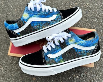 Van Gogh Starry Night Vans Old Skool Sneakers - Men's and Women's Shoes