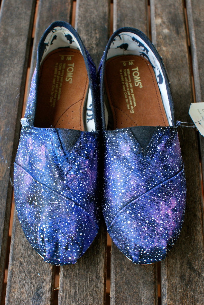 Galaxy TOMS shoes Custom Hand Painted Toms Classics Galaxy theme image 2