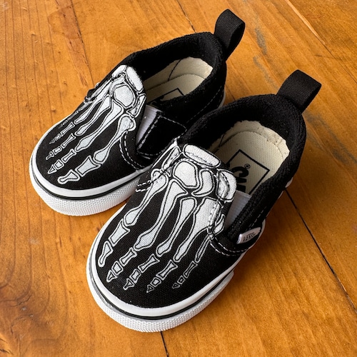 Toddler Skeleton Feet Vans Slip Ons - Toddler and Youth Size Kids