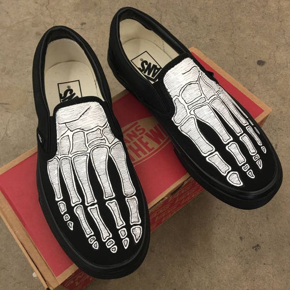Skeleton Feet Vans Slip On Shoes for 