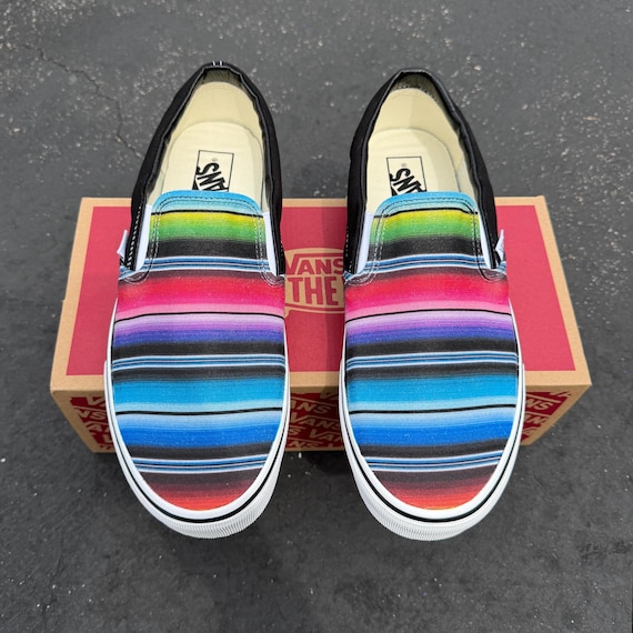 Mexican Blanket Slip on Vans Shoes Customized - Etsy Vans Classic “Mexican Blanket” Slip On Shoes Size 5 Women’s main image 0