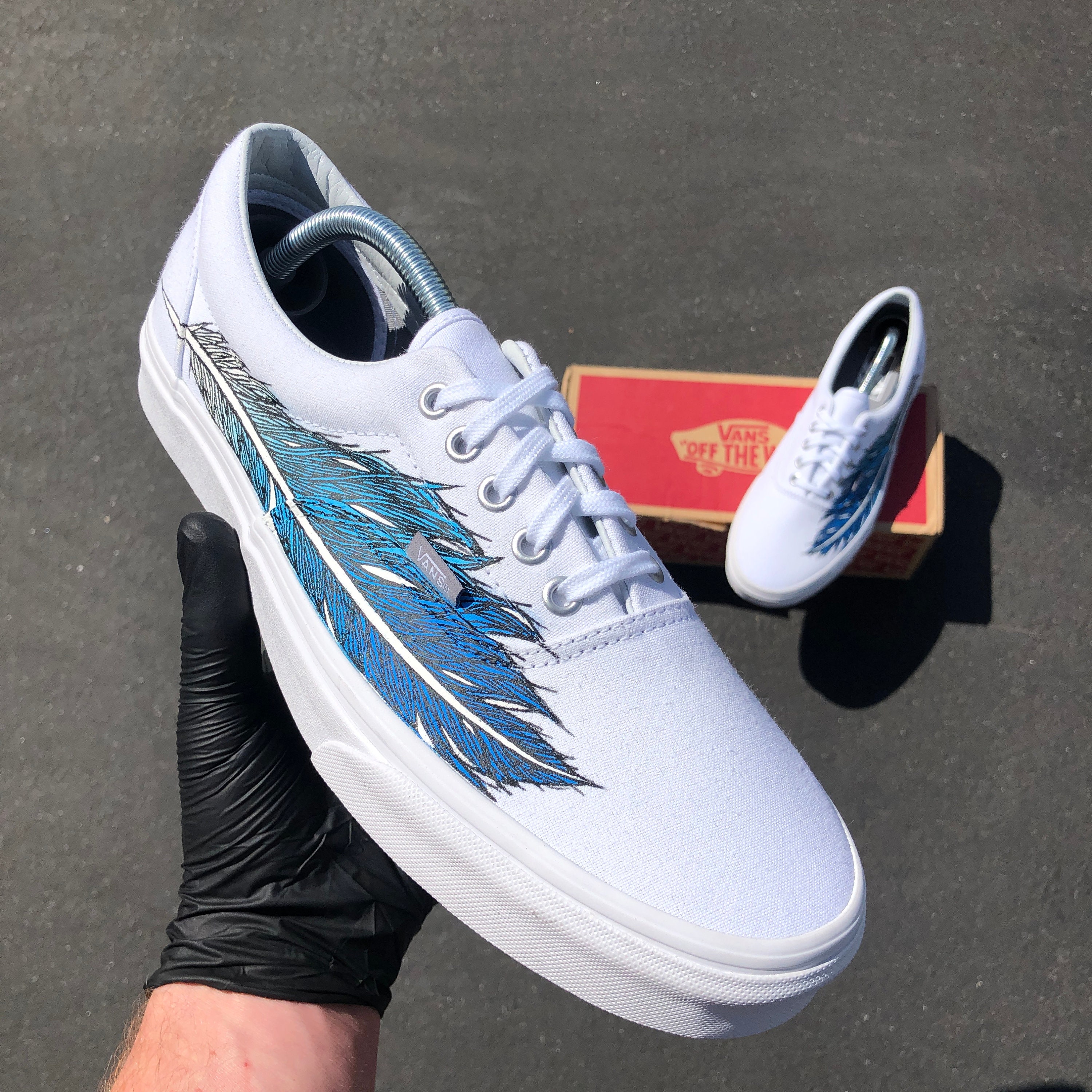 decorated white vans