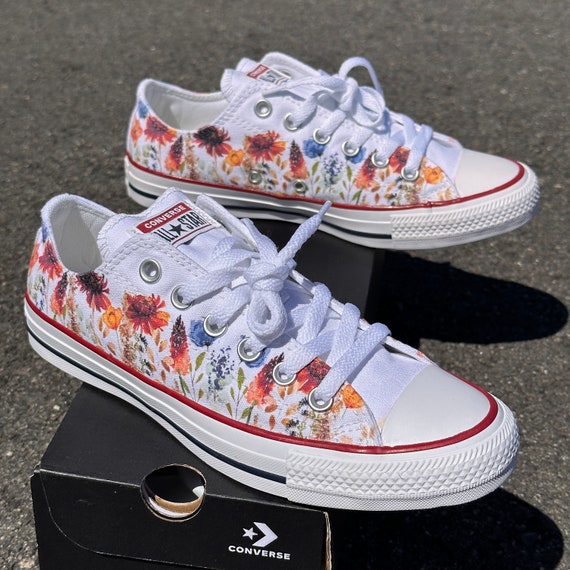 Flower Shoes Flower Field Custom Low Top Converse for Women Etsy UK