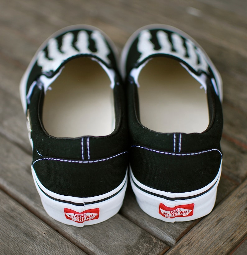 Skeleton Boney Feet Custom Vans Slip On Shoes image 5