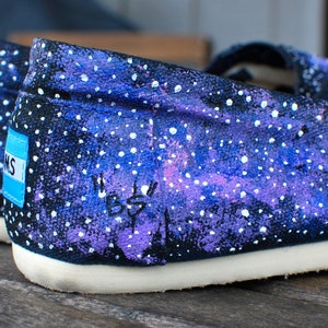 Galaxy TOMS shoes Custom Hand Painted Toms Classics Galaxy theme image 4