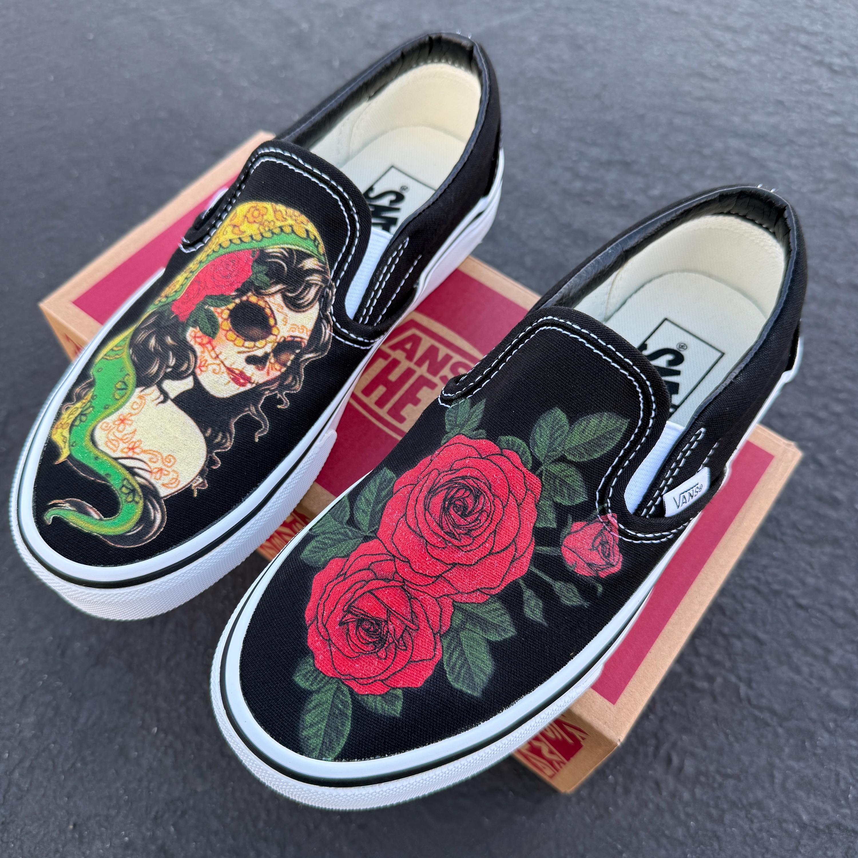 custom rose vans