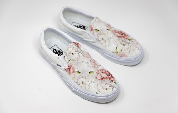 Light Spring Peony Flower Vibrant Pretty Custom Vans Etsy Singapore