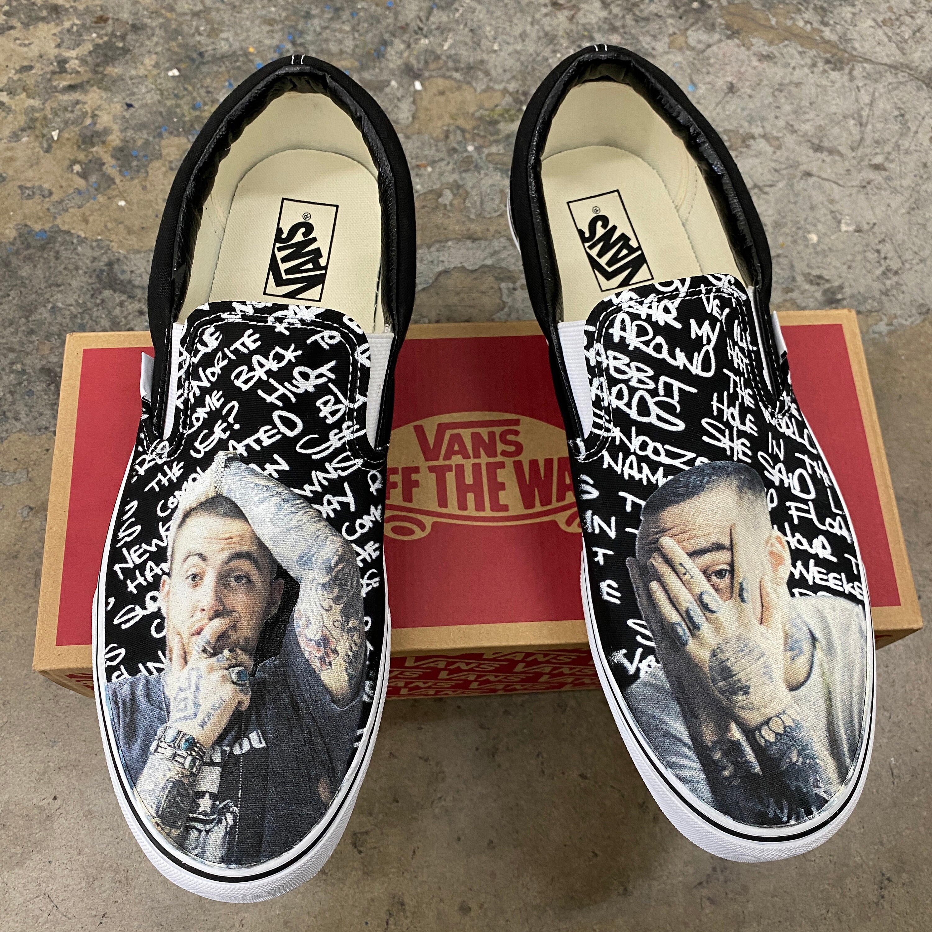 Mac Miller Custom Sneakers - Slip On Vans