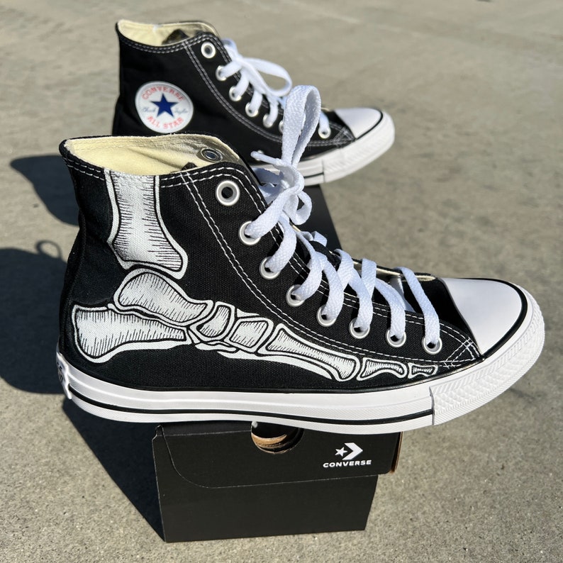 Custom Skeleton Feet Shoes Converse High Top for Men and - Etsy