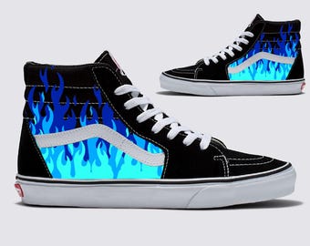 Vans Sneakers Vans Mit Blauen Flammen Vans Schuhe Old Skool V