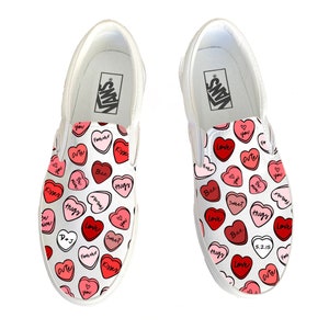 Valentine's Day Gift - Custom Date and Initials Slip On Vans Couples Gift Valentine's Gift for Him Valentine's Gift for Her Valentine's Shoe