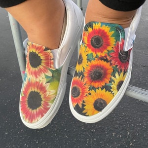Sunflower Vans Slip on Shoes for Women - Etsy