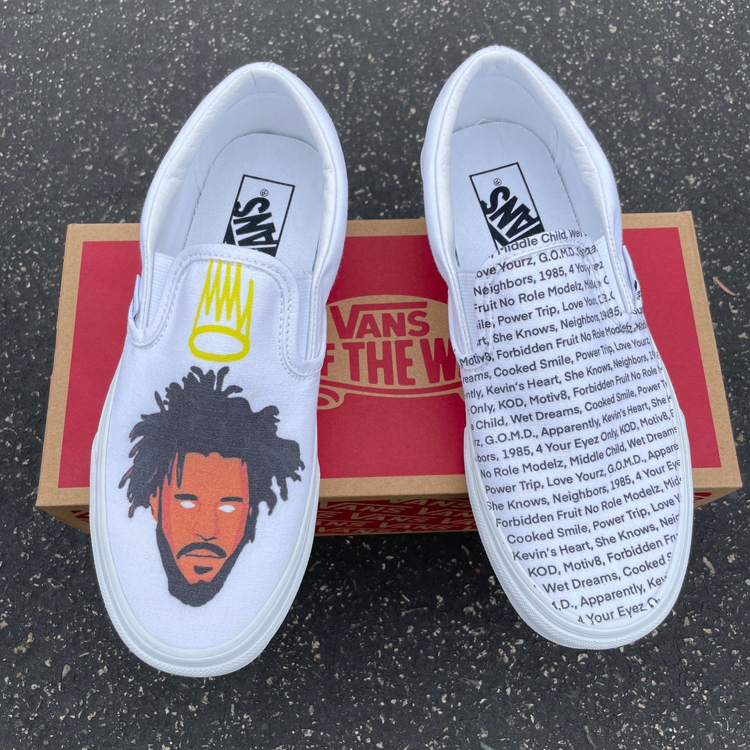 J Cole Custom Sneakers Vans Slip on Shoes - Etsy