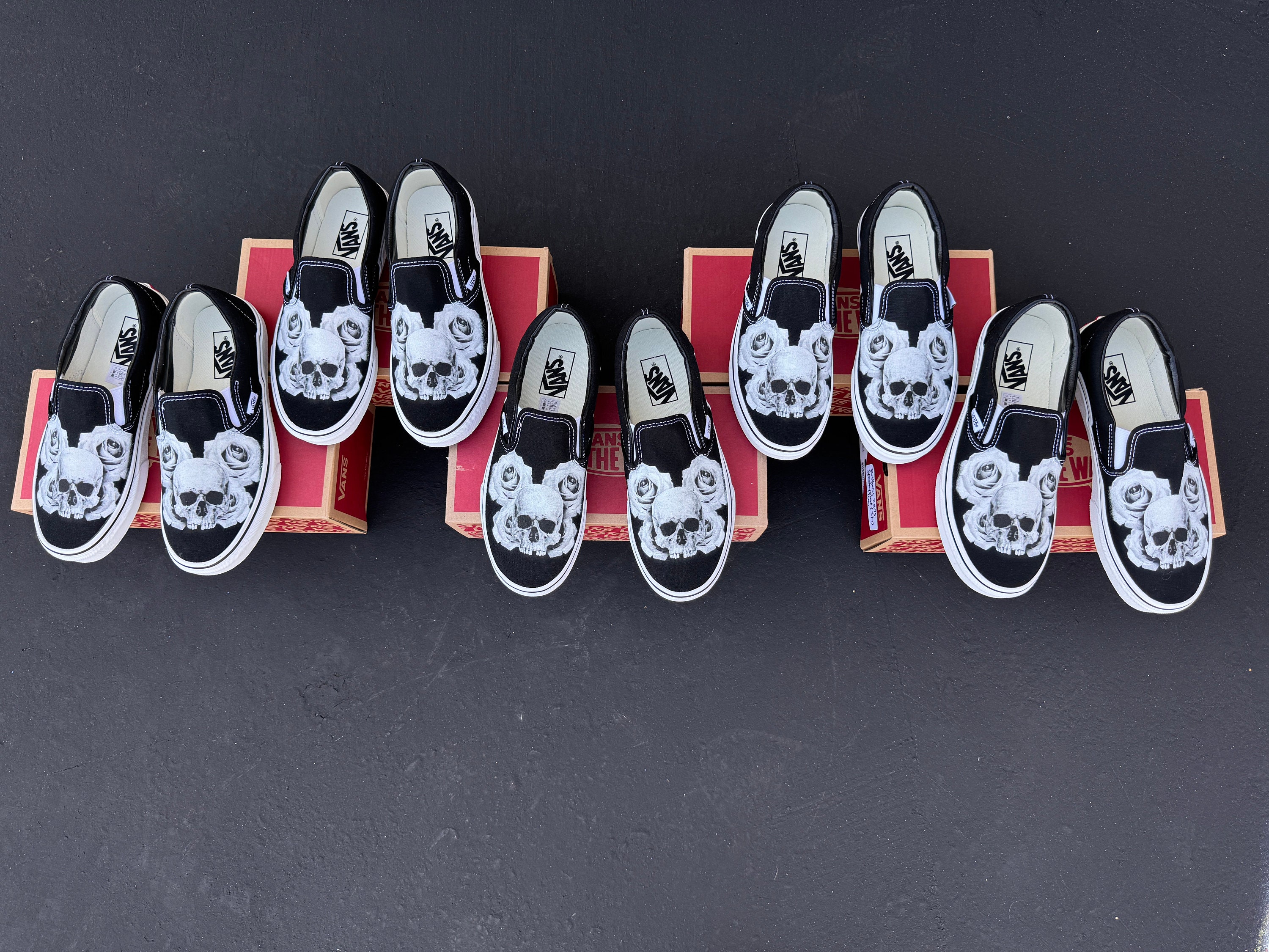 Vans Classic Slip-On Skull Rose Raven Platform Shoes Women’s 7.5 Gothic Floral Purple Flower Skull Slip Ons – BlvdCustom main image 4