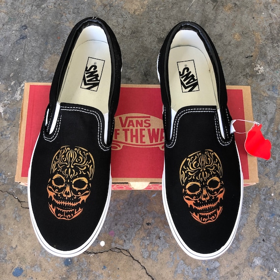 vans slip on painted