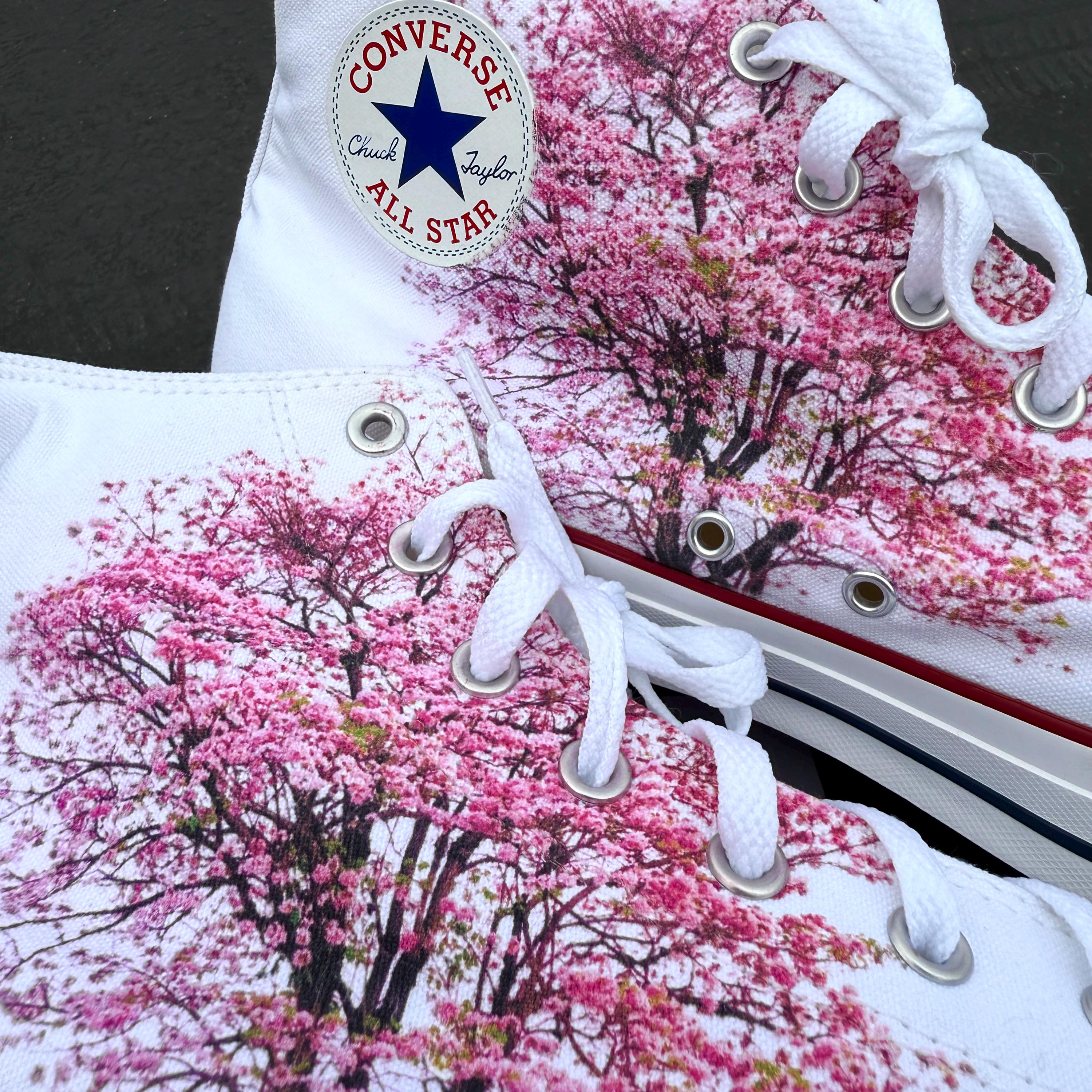 Cherry Blossom Customized Sneakers - Cherry Blossom Tree on High