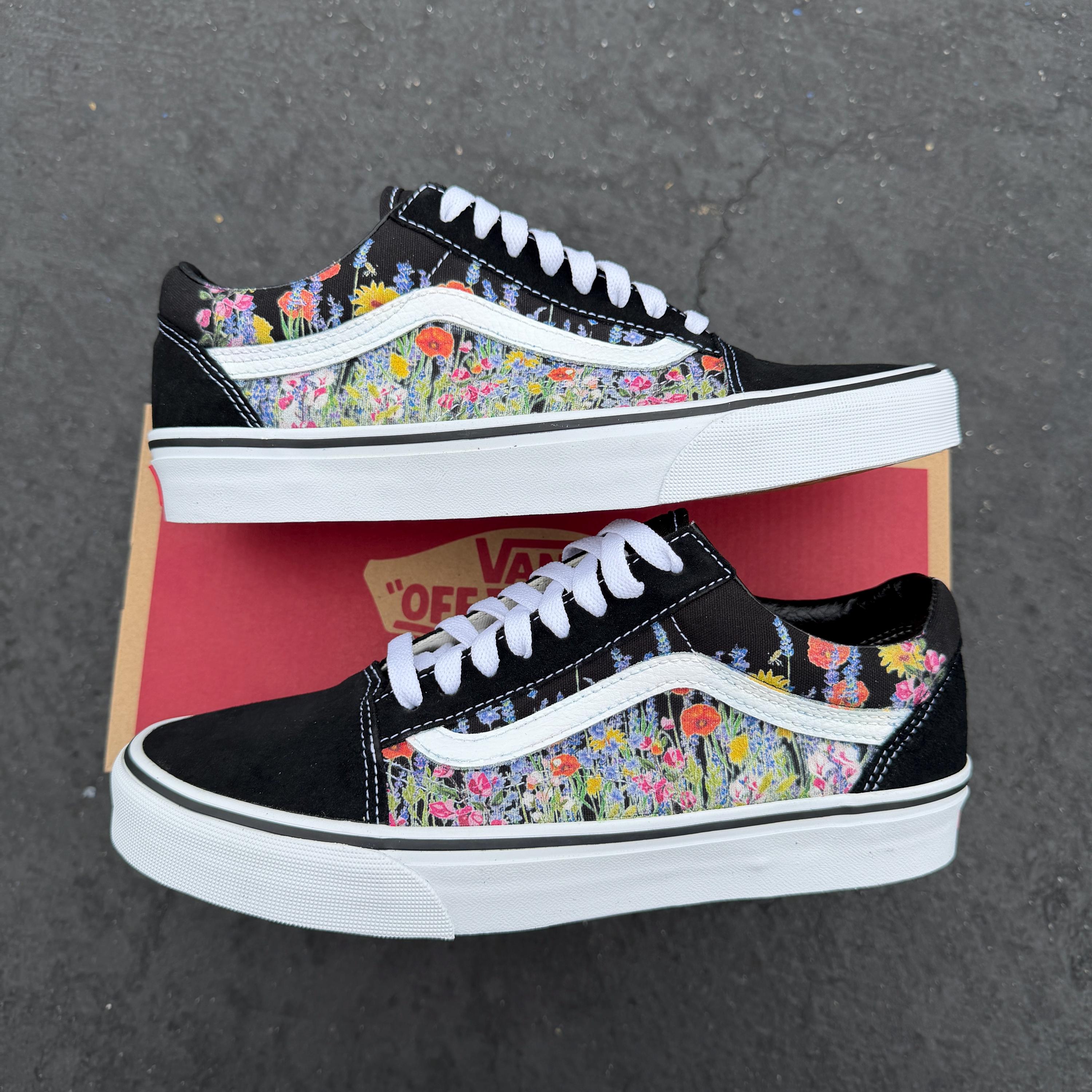 Floral vans old school - Etsy 日本