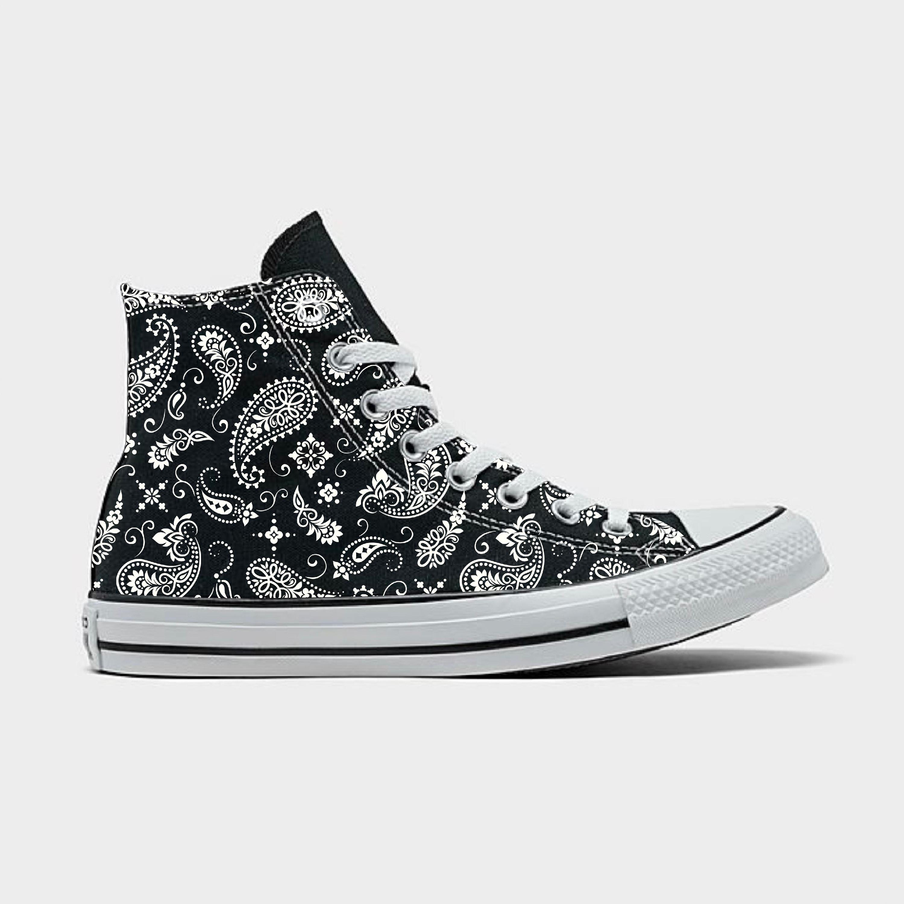 Men Sz 11.5 Converse Chuck Taylor All-Star 70s Hi‎ Offspring Blk Paisley Bandana Converse All Star Hi 70s Paisley Black- Offspring Exclusive  main image 3