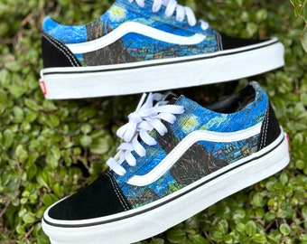 Van Gogh Starry Night Vans Old Skool Sneakers - Men's and Women's Shoes