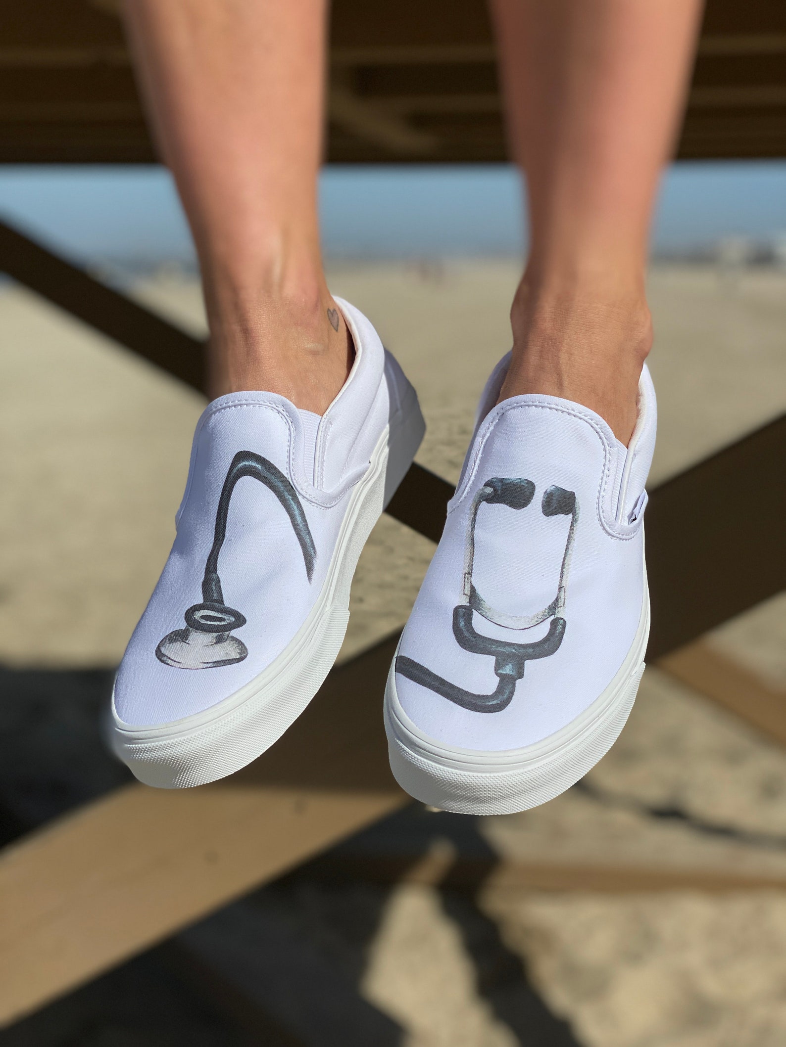 Stethoscope Slip on Vans Shoes for Doctors Etsy
